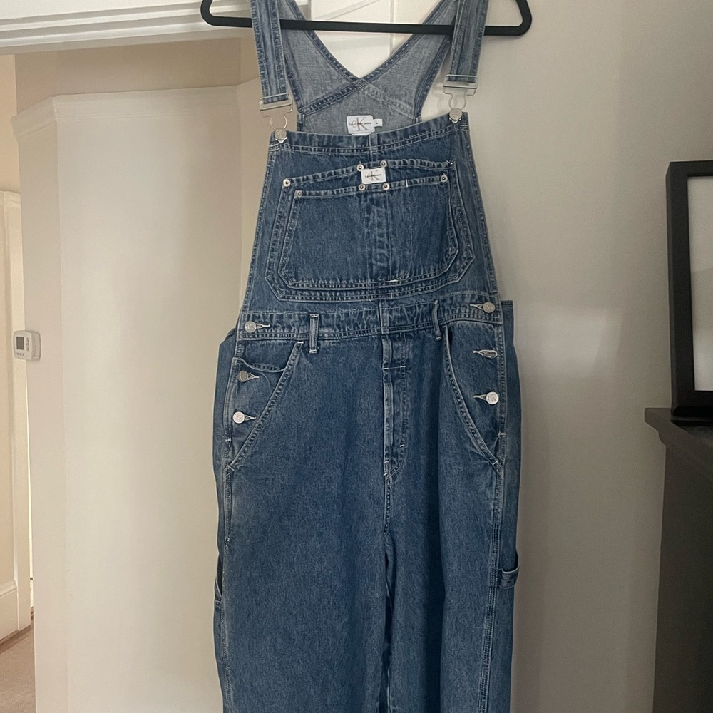 Vintage Calvin Klein denim overall bibs.